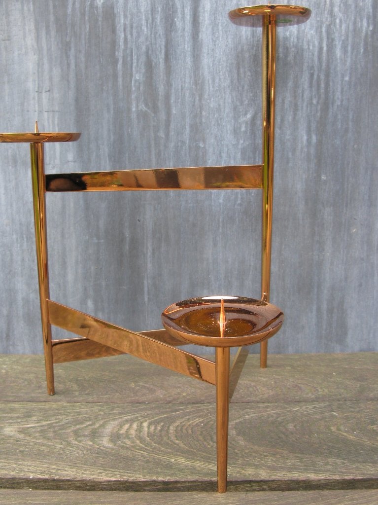TOM DIXON CAPPELLINI KANDELAAR "PARTY" DESIGN KOPER, Gemerkt, Ophalen of Verzenden, 46 cm, Metaal