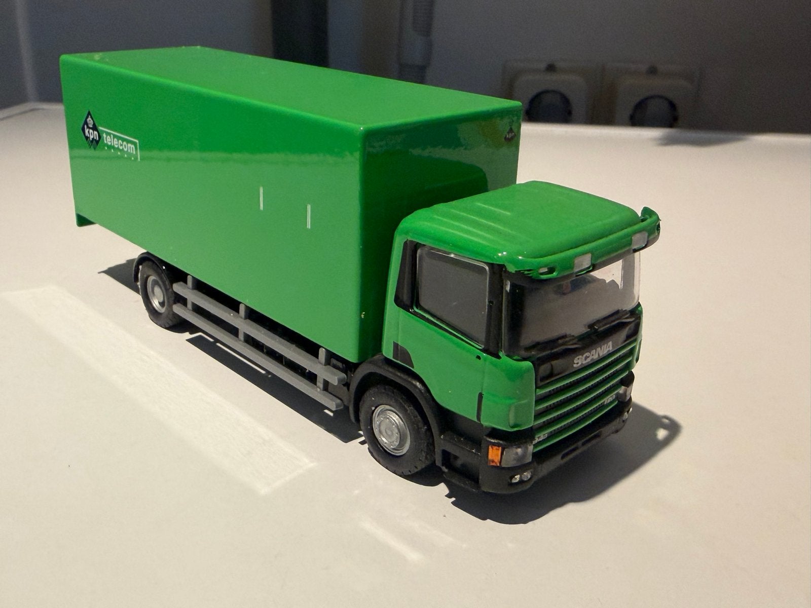 Tekno Scania 94D 220 KPN Telecom vrachtwagen model, Ophalen of Verzenden, Zo goed als nieuw, Overige merken