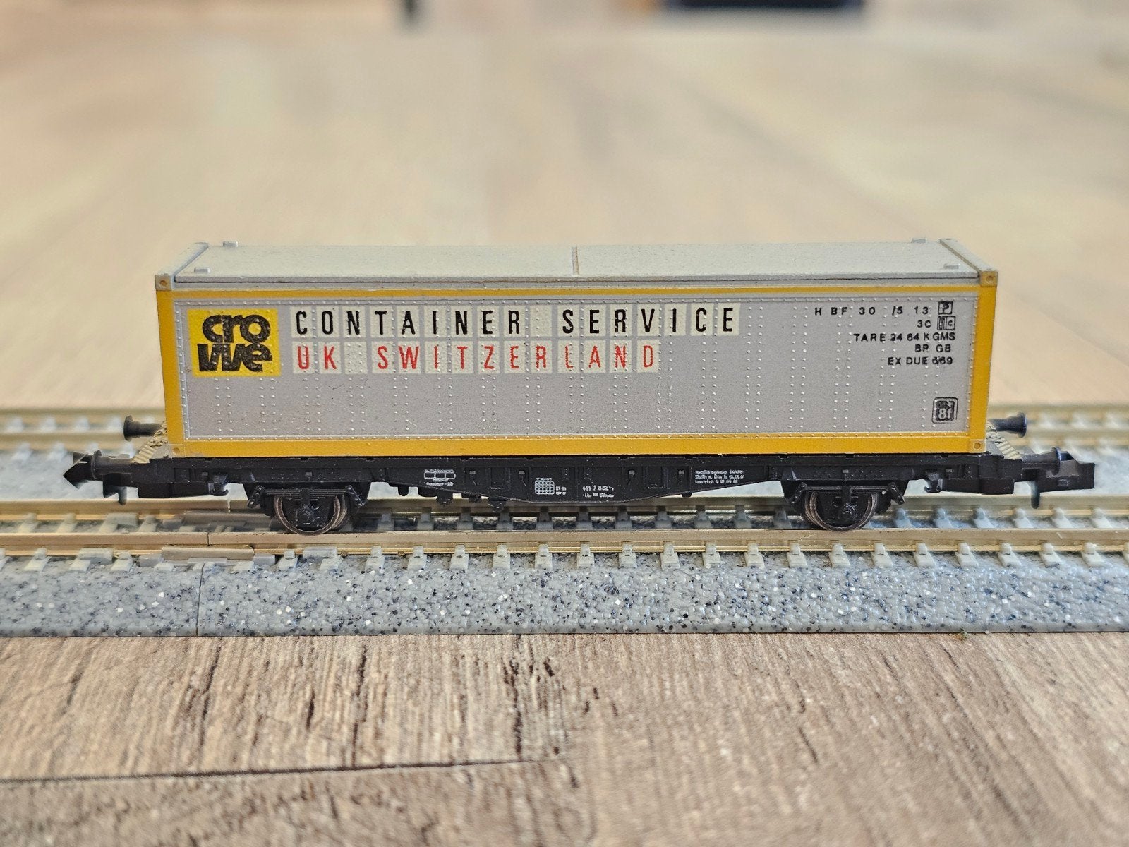 Modeltrein N spoor container wagon - Container Service, Ophalen of Verzenden, Gebruikt, Wagon