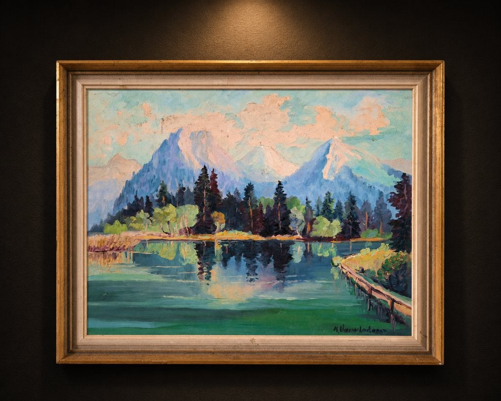 Reflection, Paneel, Impressionistisch, Ophalen of Verzenden, Olieverf