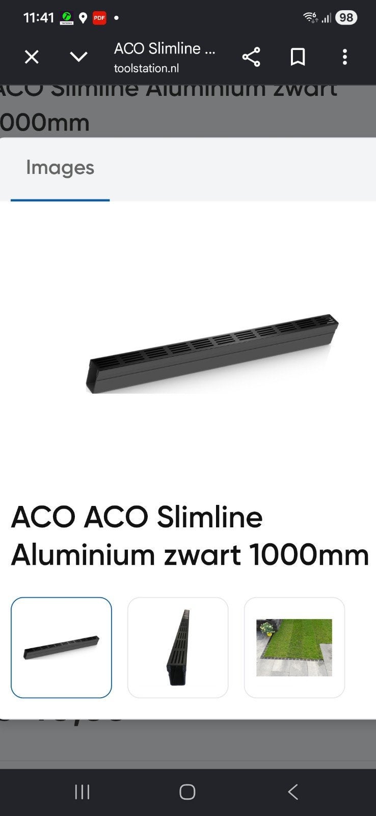 6x ACO Slimline afvoergoot 1000mm met koppelstukken, Ophalen, Nieuw