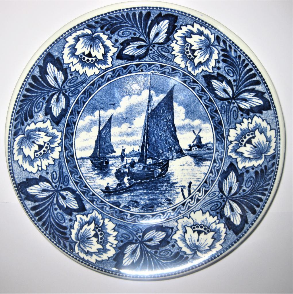 Boch Delfts Blauw Wandbord Zeilboot Vintage, Ophalen of Verzenden