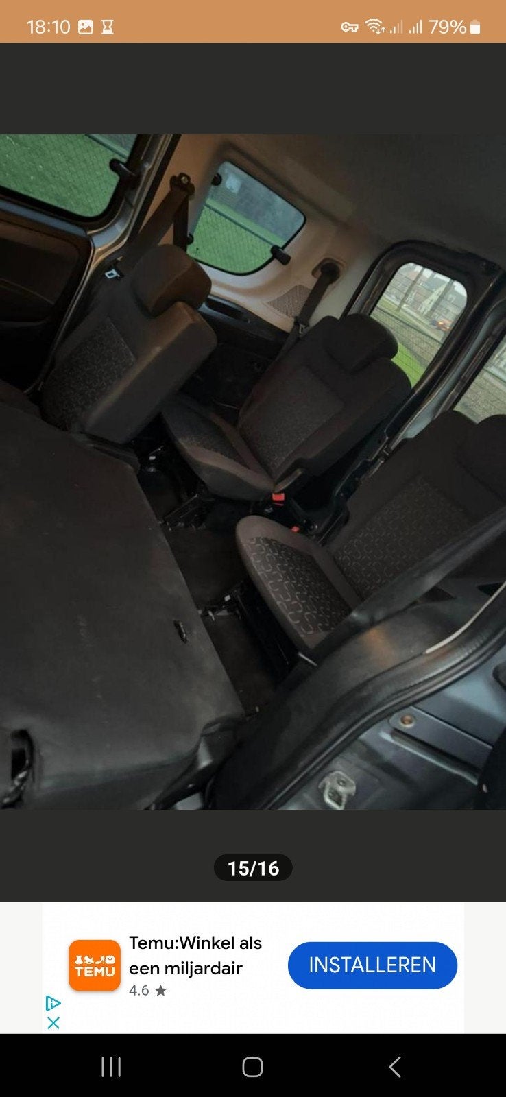 Twee (achterste 6 & 7) autostoelen Fiat Doblo jaar 2011, Ophalen, Fiat