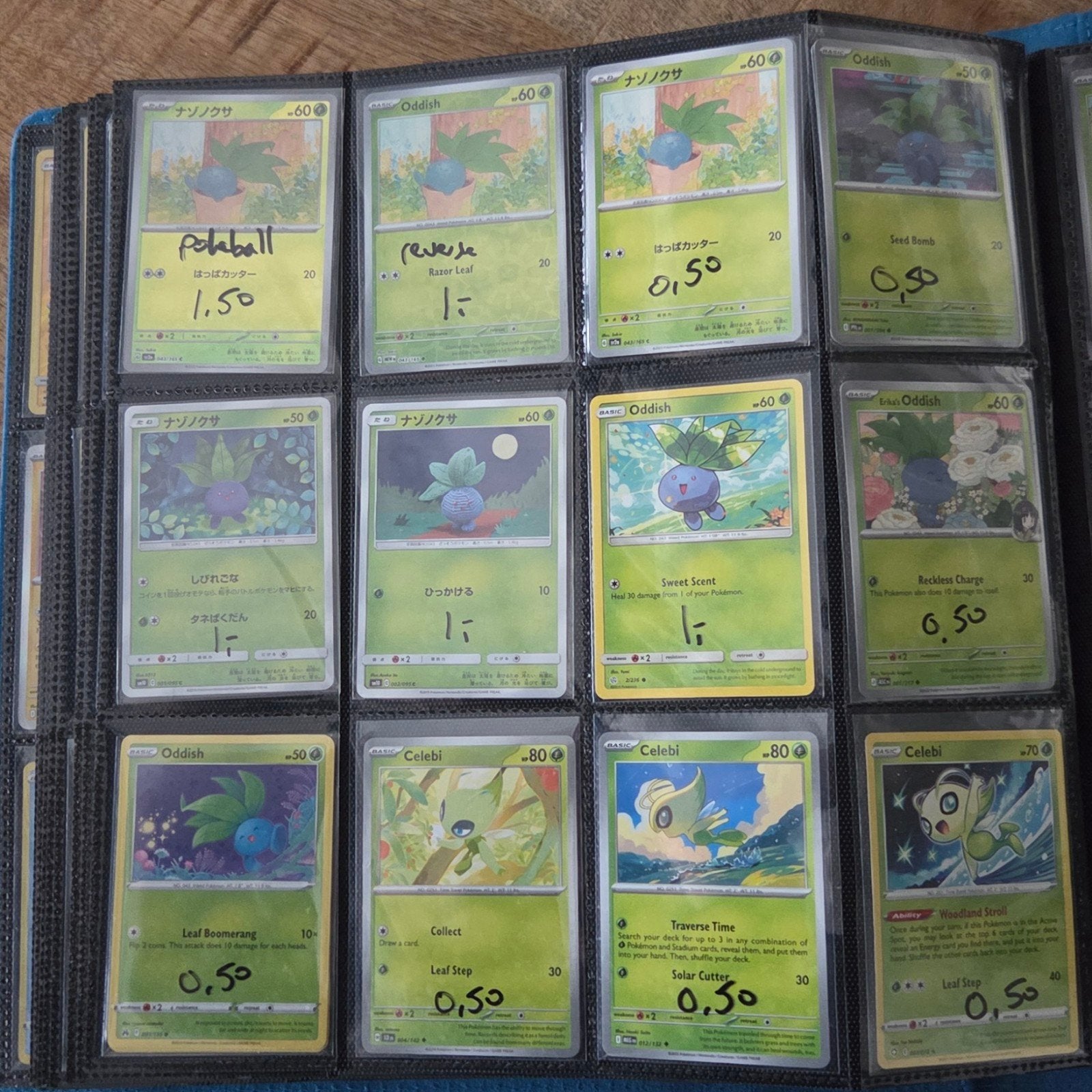 Oddish en Celebi Pokémon kaarten - per stuk, Hobby en Vrije tijd, Ophalen, Gebruikt, Losse kaart