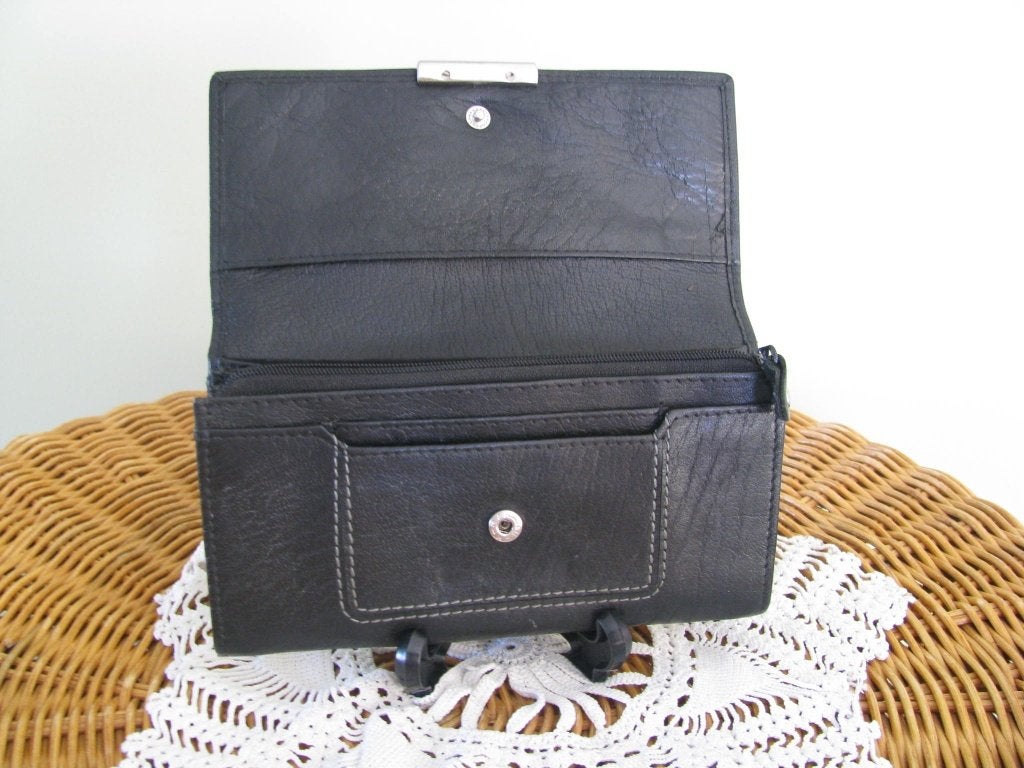V&D portemonnee * ZGAN * leder * BLAUW * voor JOU ?, Sieraden, Tassen en Uiterlijk, Ophalen of Verzenden, Zo goed als nieuw, Blauw