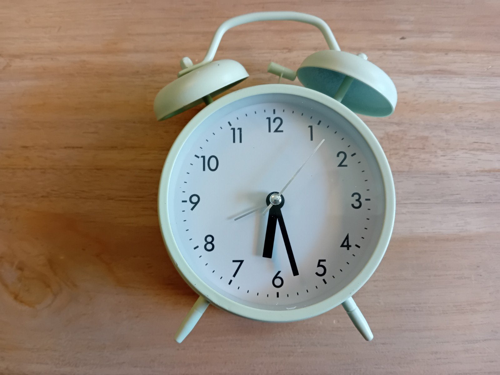 Mintgroene nostalgische wekker op batterij, Witgoed en Apparatuur, Wekkers, Ophalen of Verzenden