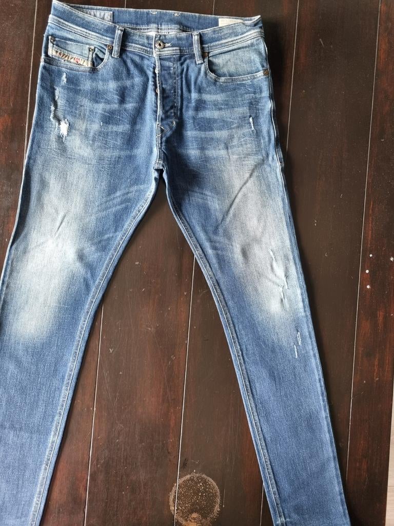 DIESEL TEPPHAR SLIM CARROT STRETCH DESTROY JEANS SIZE 33/34!, Diesel, Blauw, Ophalen of Verzenden, Zo goed als nieuw