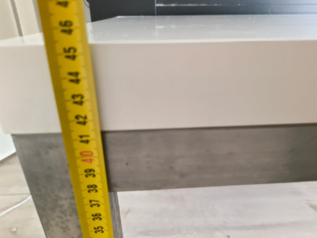 Witte (salon)tafel 1,78 bij 0,50 bij 0,455, Gebruikt, 50 tot 100 cm, 150 tot 200 cm, Modern