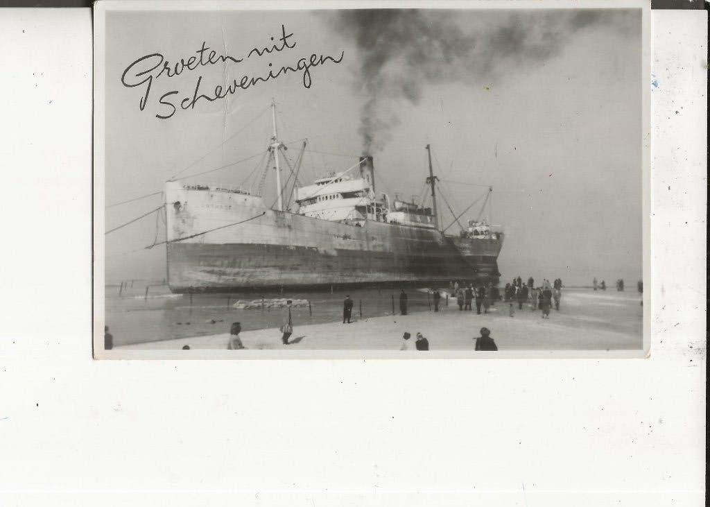 Scheveningen SS Carthage gestrand 1 febr1953, Ophalen of Verzenden, 1940 tot 1960, Gelopen, Zuid-Holland