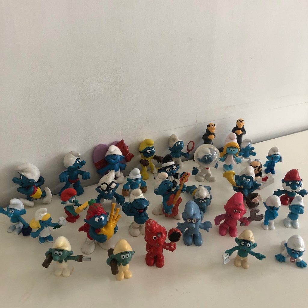 Verzameling oude smurfen poppetjes, Ophalen of Verzenden, Gebruikt, Verschillende Smurfen, Poppetje, Figuurtje of Knuffel