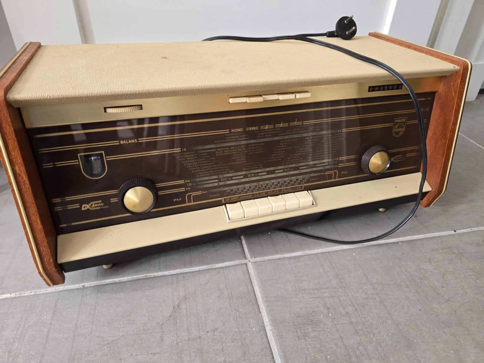 Vintage Philips Buizenradio BX311A - Klassieke Radio, Ophalen, Gebruikt, Radio