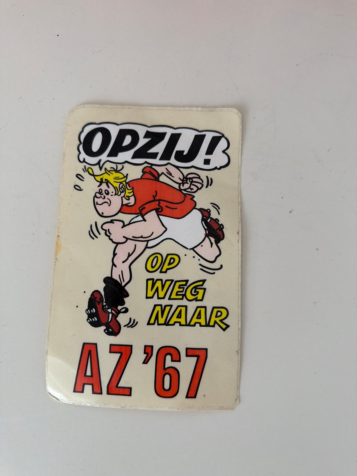 Vintage AZ '67 Sticker - Opzij! Op Weg Naar AZ '67, Ophalen of Verzenden, Gebruikt, Sticker