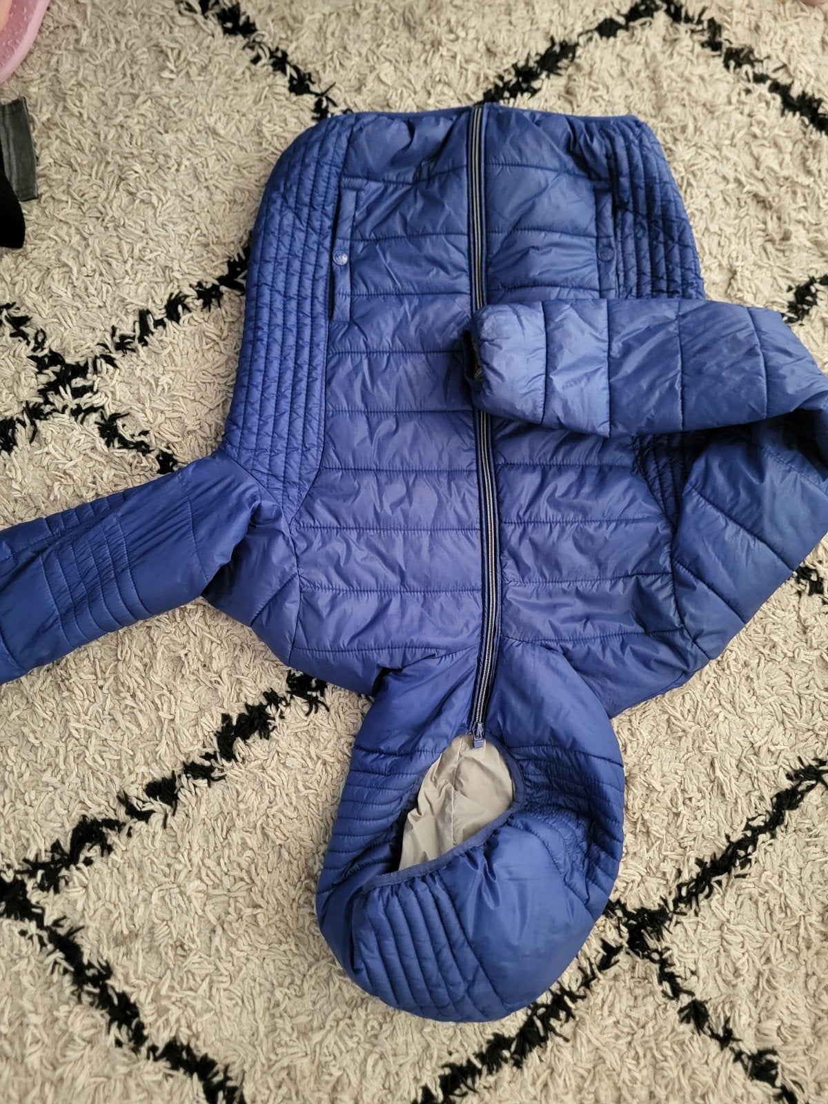 Blauwe gewatteerde jas van Pull & Bear, maat L, Maat 38/40 (M), Blauw, Ophalen of Verzenden, Zo goed als nieuw
