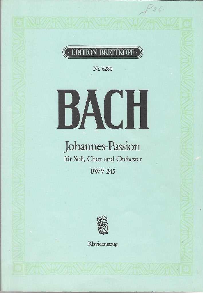 Partituur Bach Johannes-Passion BWV 245, Piano, Klassiek, Ophalen of Verzenden, Zo goed als nieuw