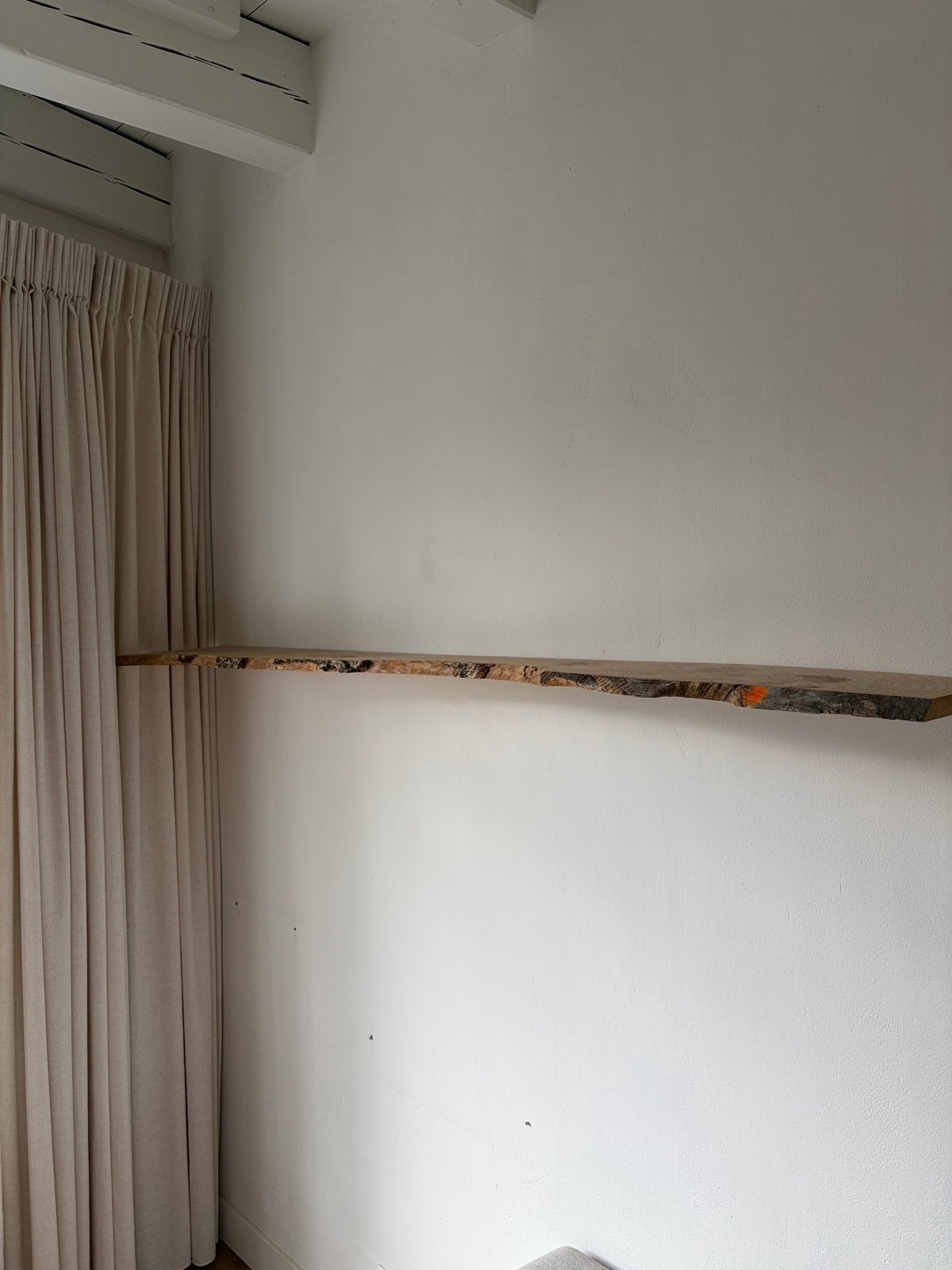Eiken wandplank met blinde bevestiging, 200x25cm, Huis en Inrichting, Ophalen, Gebruikt