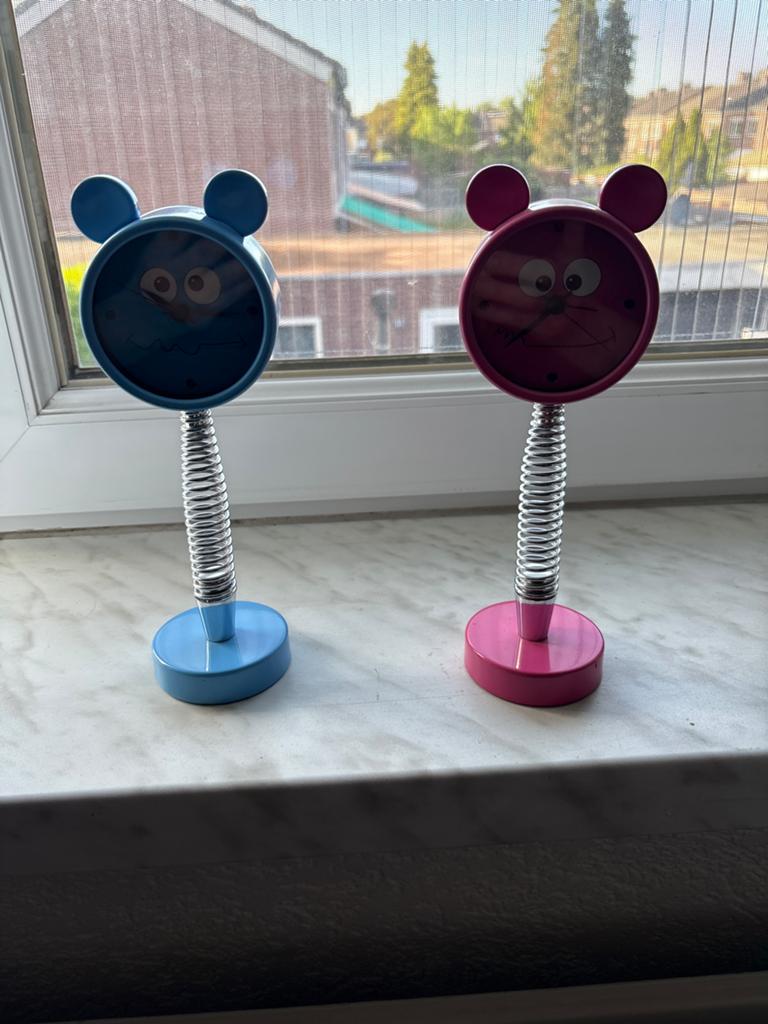 Leuke muisjes op veer - blauw en roze, Ophalen, Gebruikt