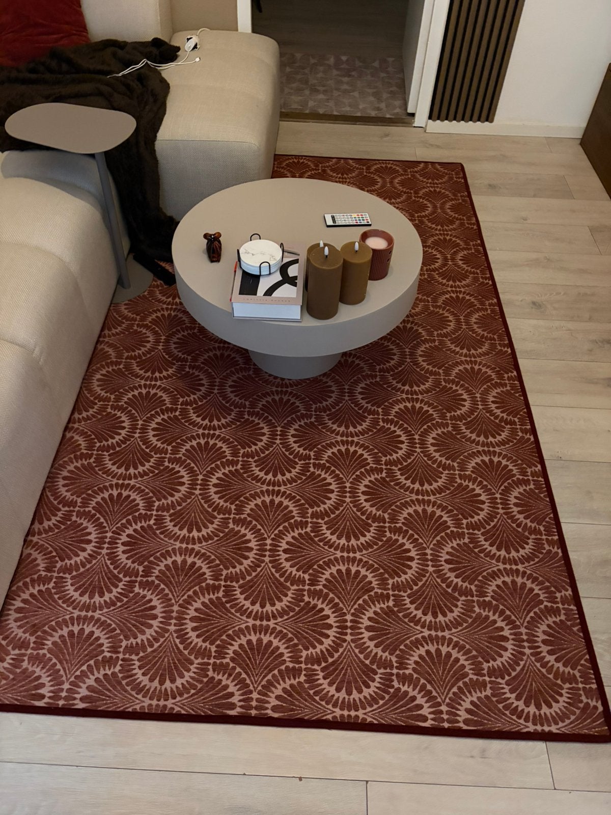 Vloedkleed rood/terra patroon 160x230, Ophalen, 150 tot 200 cm, 200 cm of meer, Zo goed als nieuw