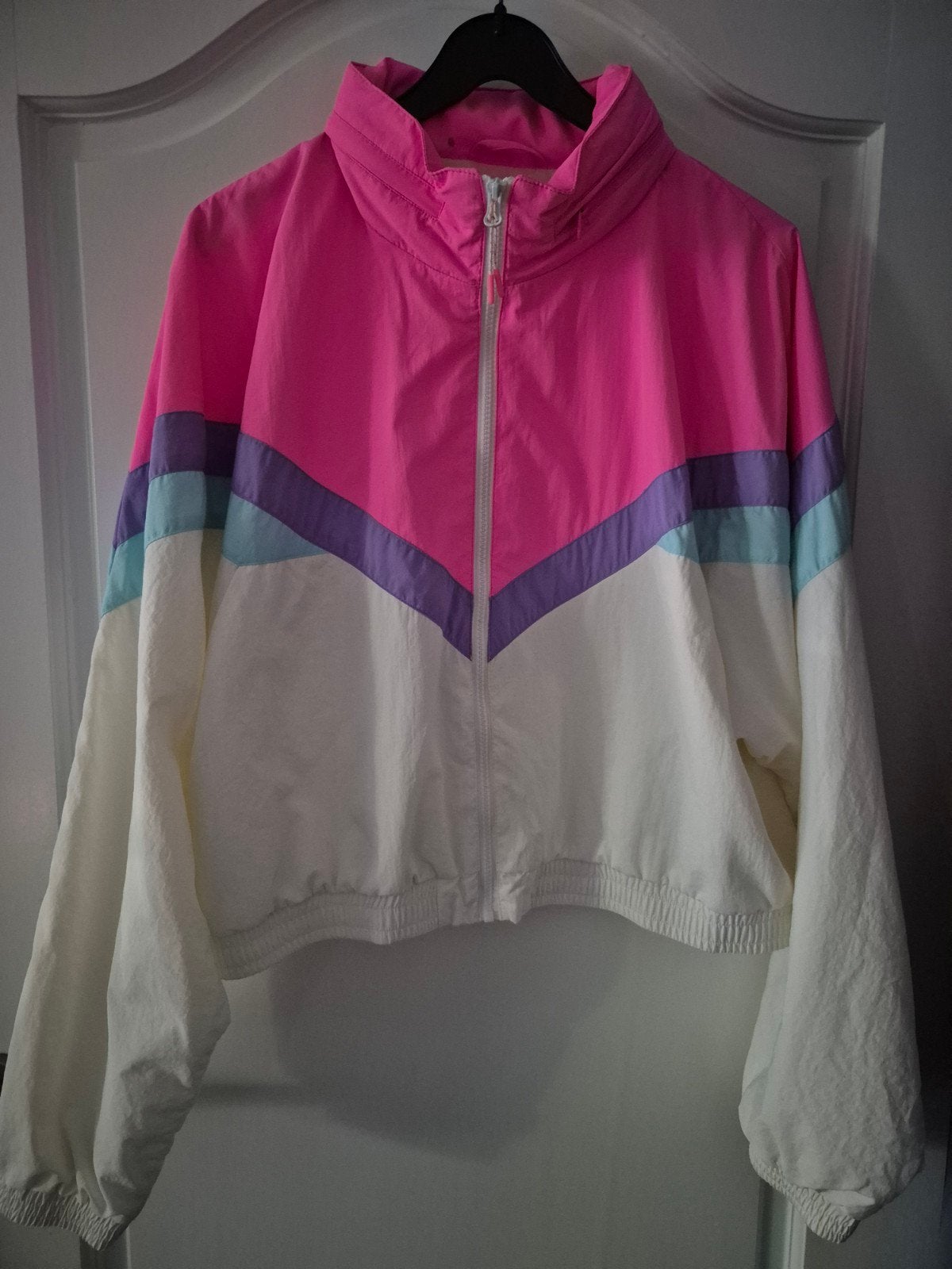 Primark Cares Windjack Maat L - Roze/Wit/Paars/Blauw, Maat 42/44 (L), Ophalen of Verzenden, Zo goed als nieuw, Roze