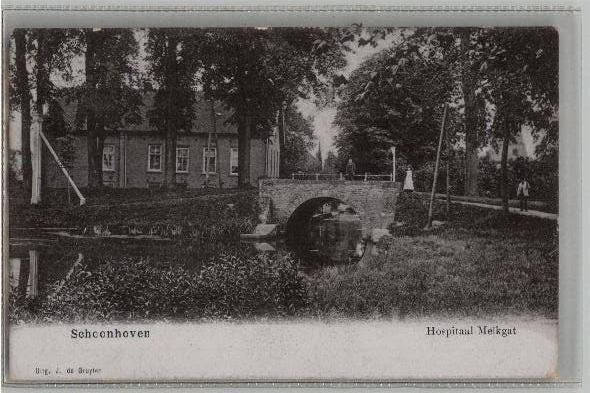 Schoonhoven Hospitaal Melkgat uitg J. de Gruyter st 1903, Verzenden, Voor 1920, Gelopen, Zuid-Holland