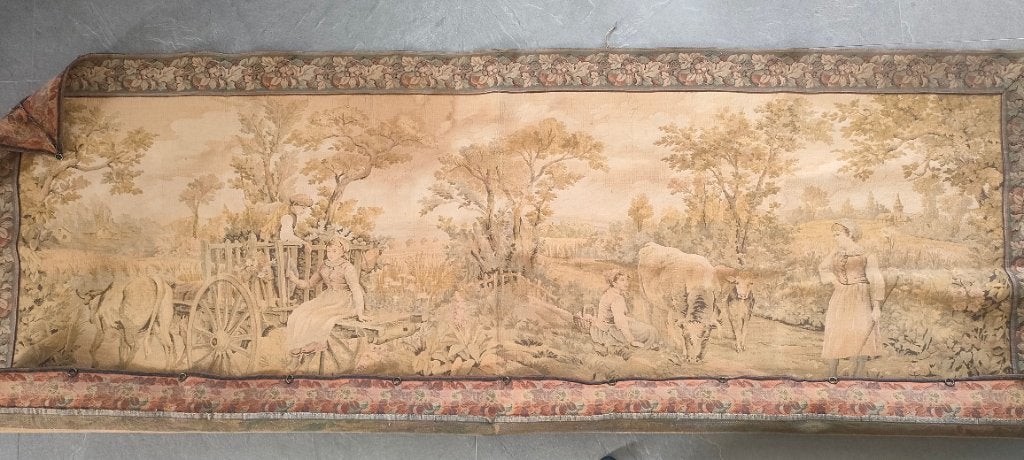 Frans Wandtapijt "d'après Debat-Ponsan" Gobelin 87 x 202 cm, Ophalen
