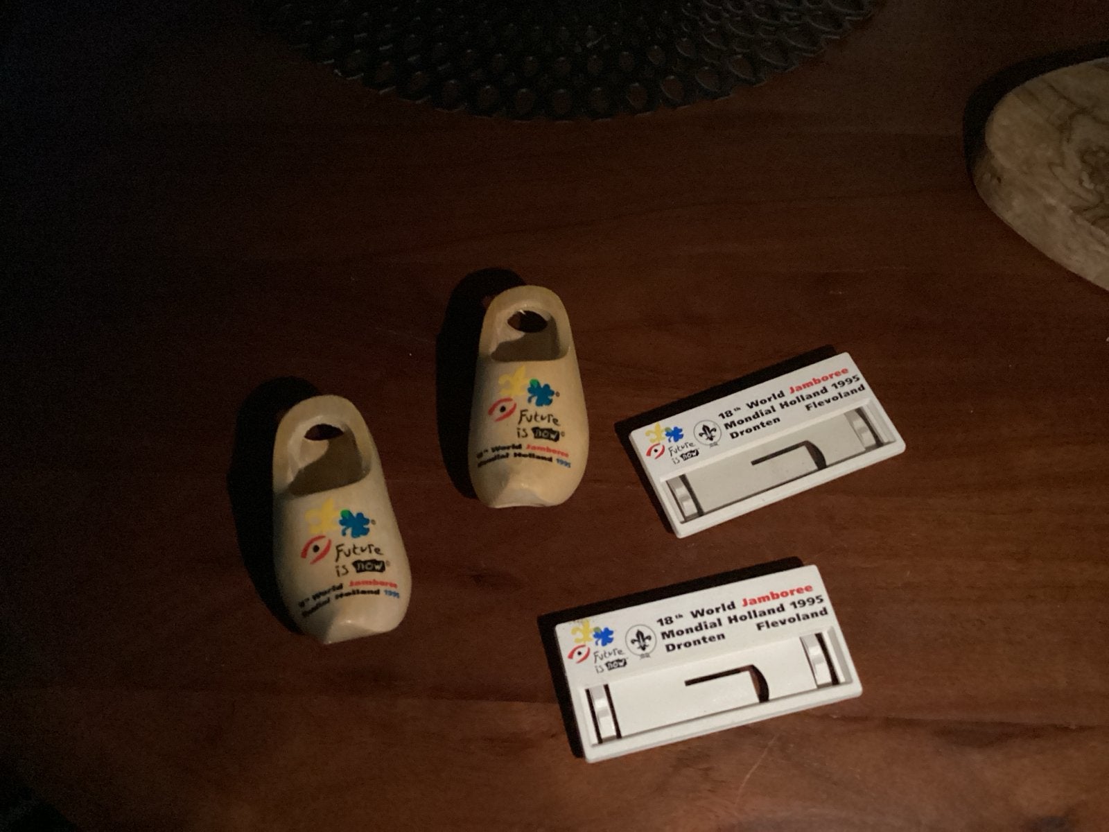 Scouting wj 1995  naamplaatje   en dasringen als klompjes, Ophalen of Verzenden, Gebruikt
