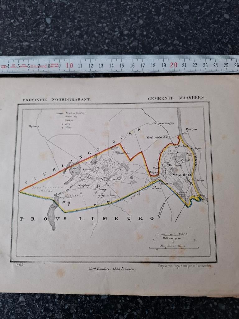 Maashees Overloon 1865, Boeken, Gelezen, Ophalen of Verzenden, Landkaart, 1800 tot 2000