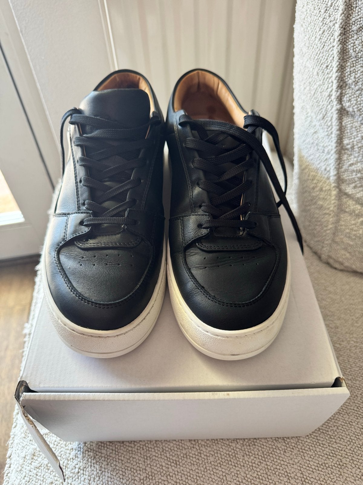 ETQ leren sneakers maat 42 - Zo goed als nieuw, Ophalen of Verzenden, Zo goed als nieuw, Zwart, Sneakers of Gympen