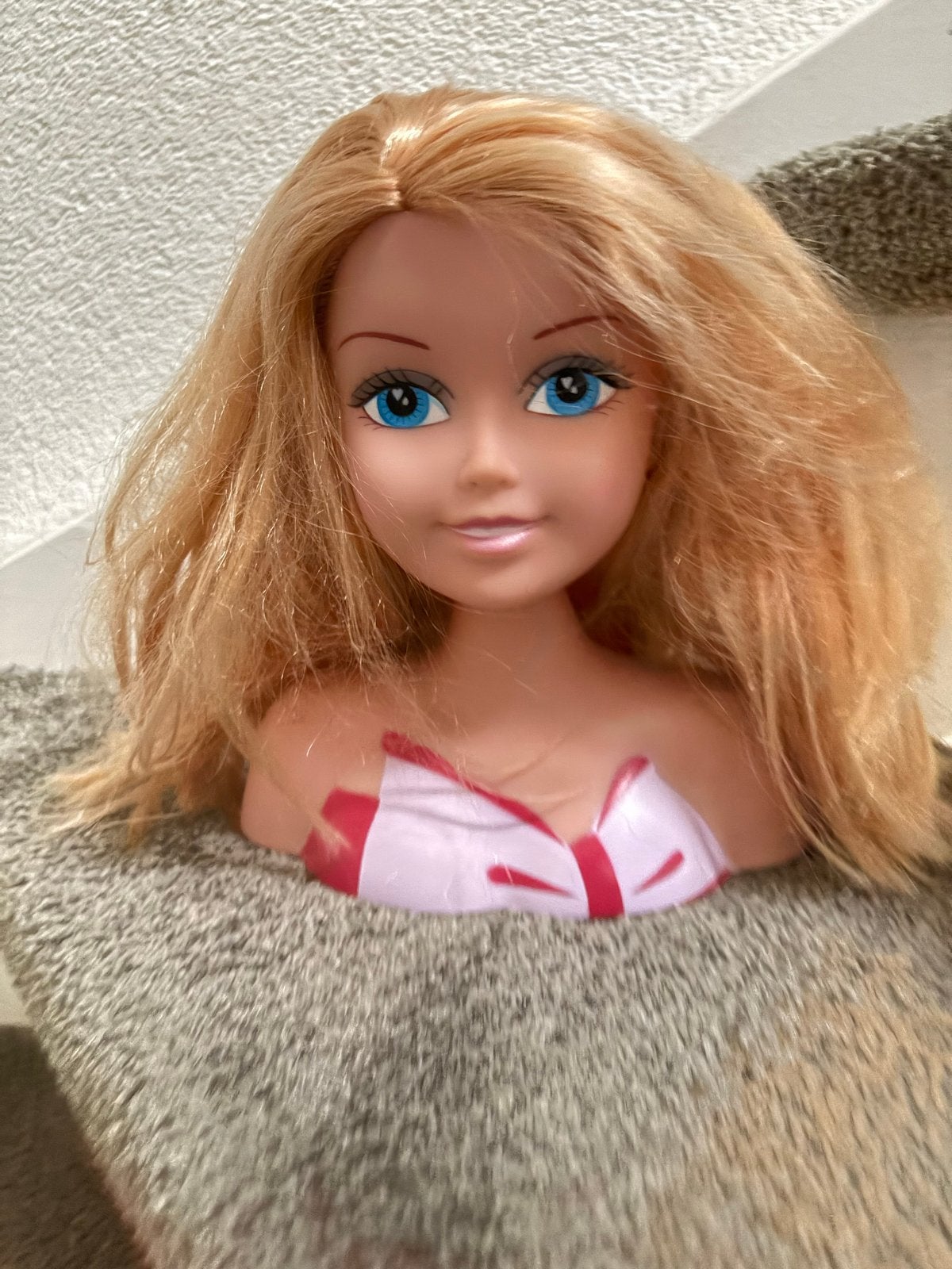 Barbie oefenhoofd met blond haar, Ophalen of Verzenden, Gebruikt, Barbie