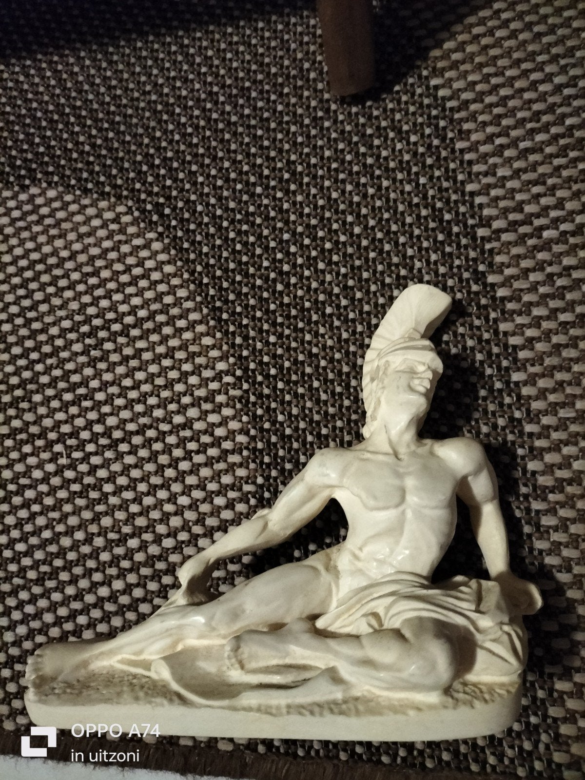 Beeld Romeinse Krijgsheer - Polystone - 17x13 cm, Antiek en Kunst, Minder dan 20 cm, Ophalen of Verzenden, Beeld, Klassiek