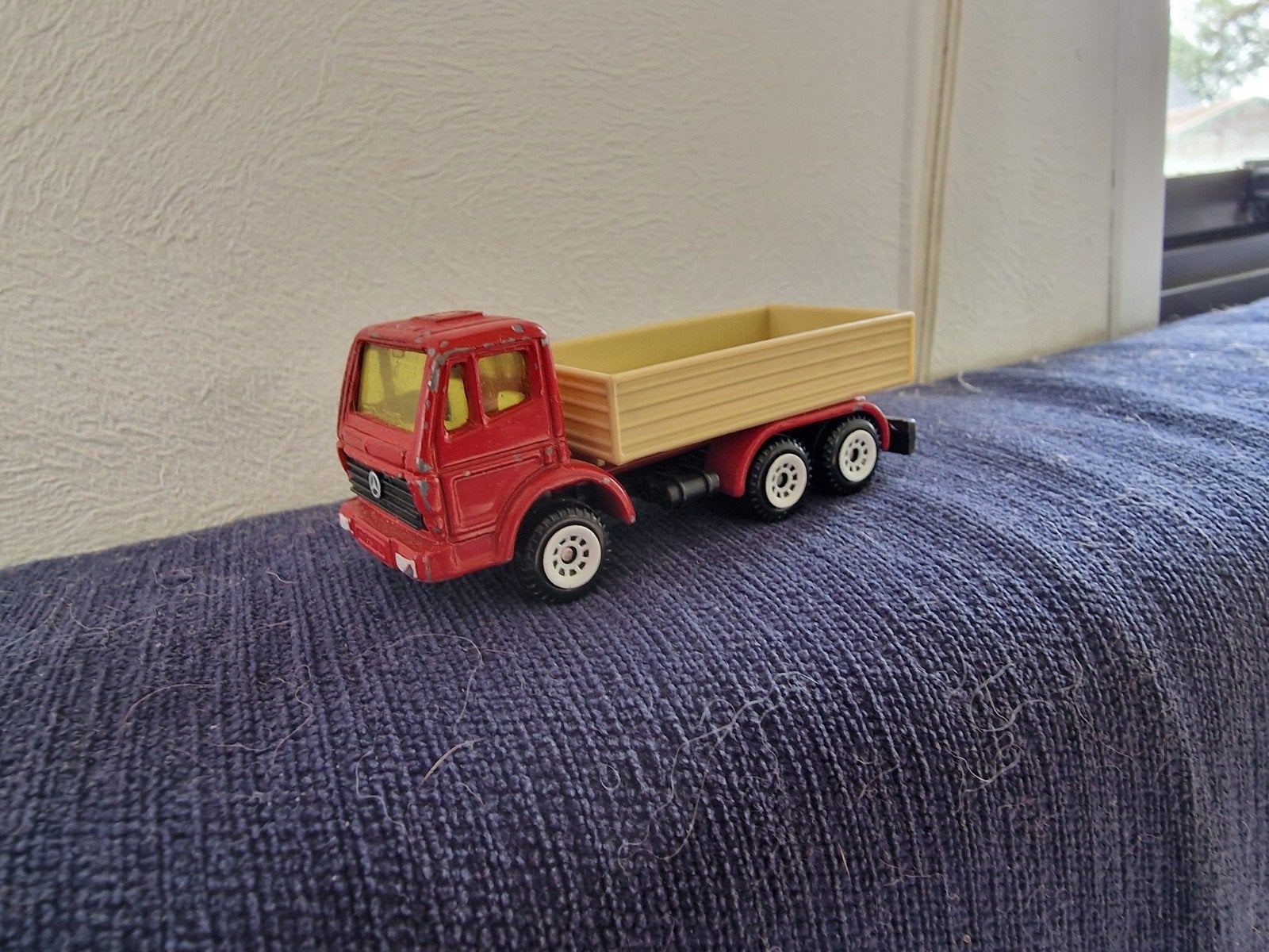 Vintage Siku vrachtwagen met kiepbak - Rood/Beige, Ophalen of Verzenden, Gebruikt