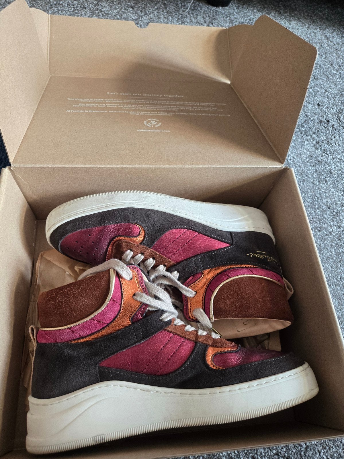Fred de la Bretoniere metallic leren sneakers maat 38, Fred de la Bretoniere, Verzenden, Zo goed als nieuw