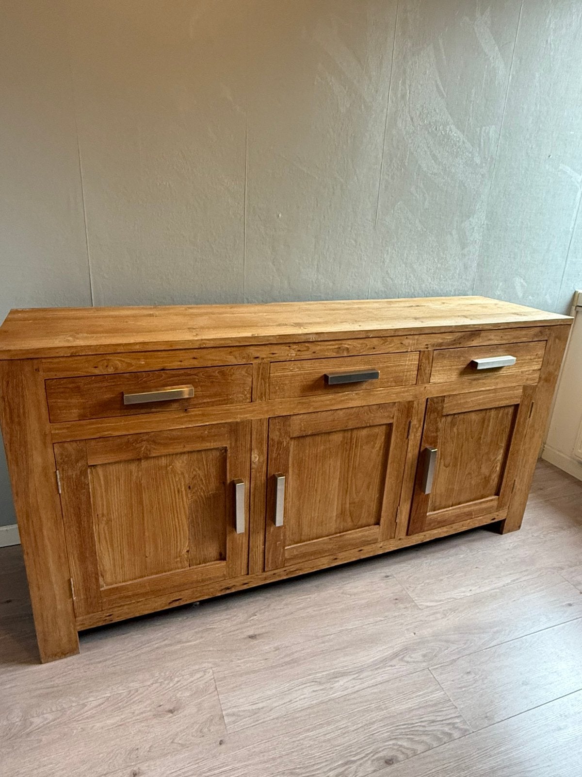 Teak dressoir weg ivm verhuizing, Ophalen, Met deur(en), 150 tot 200 cm, Zo goed als nieuw
