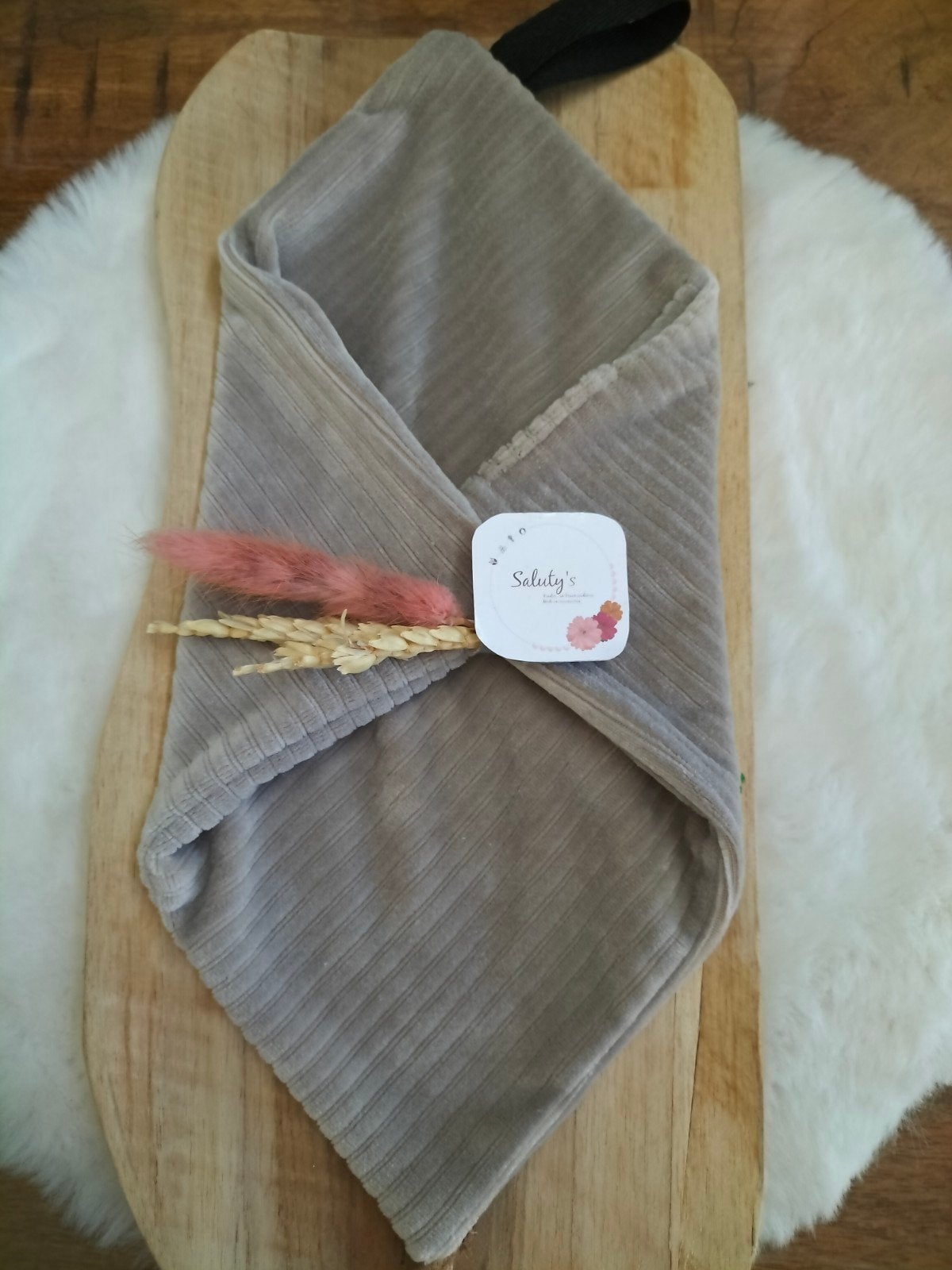 Nieuw, Speendoek ribstof beige, Salutys kinder- en kraamcadeaus, Nieuw, Ophalen of Verzenden, Info@salutys.nl