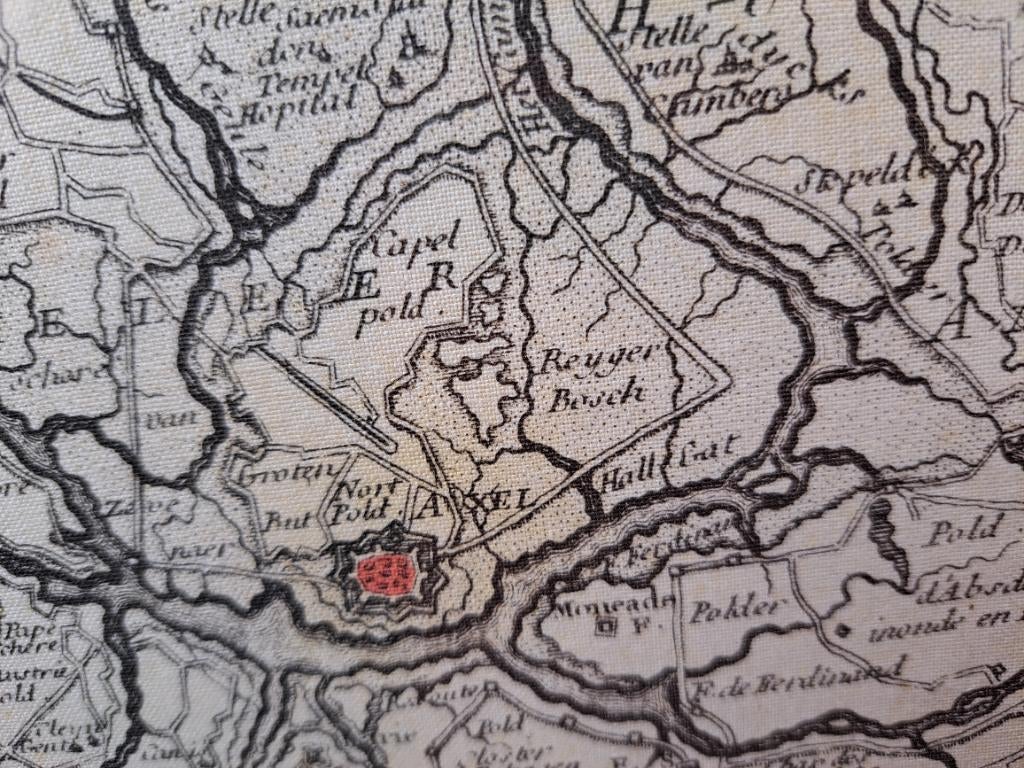 Antieke landkaart Zeeuws-Vlaanderen, Gelezen, Ophalen of Verzenden, Landkaart, 1800 tot 2000