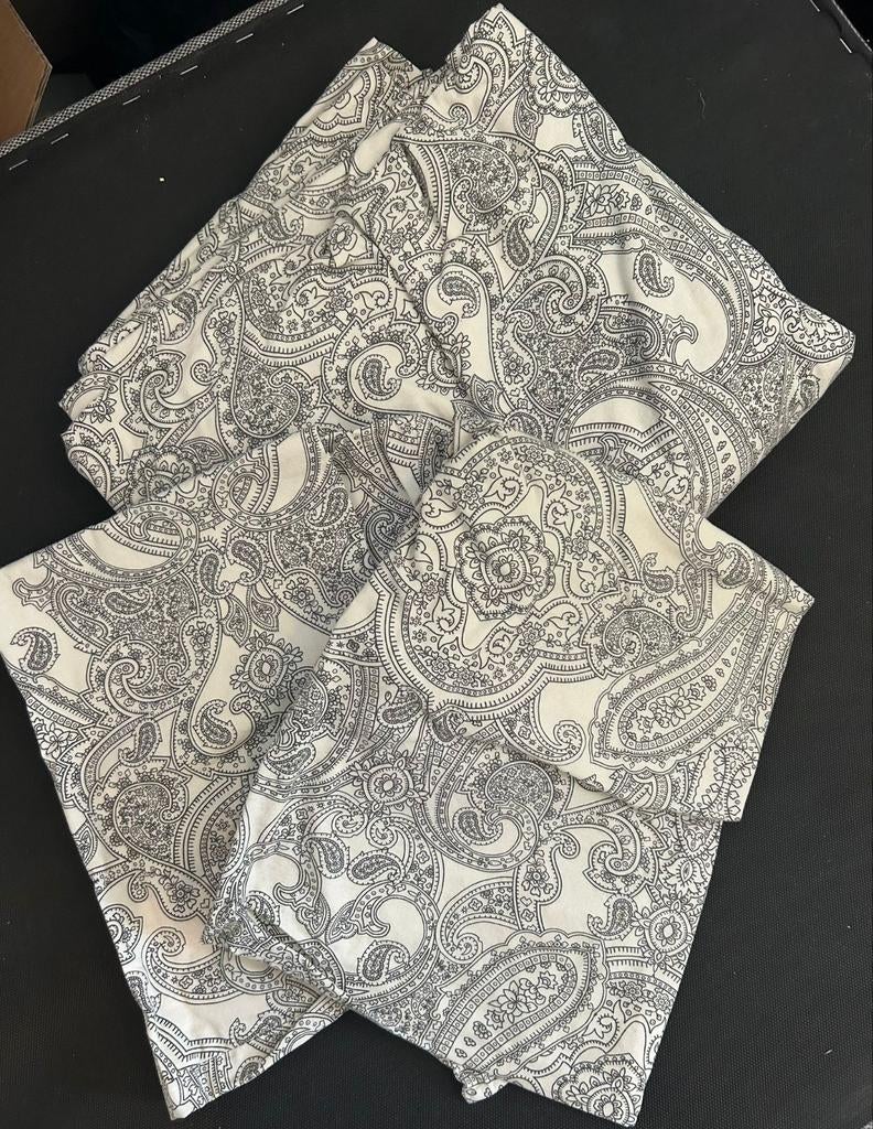 Dekbedovertrek 240x220. Ikea. Ecru-grijs. Katoen/viscose, Ophalen of Verzenden, Zo goed als nieuw, Tweepersoons, Dekbedovertrek