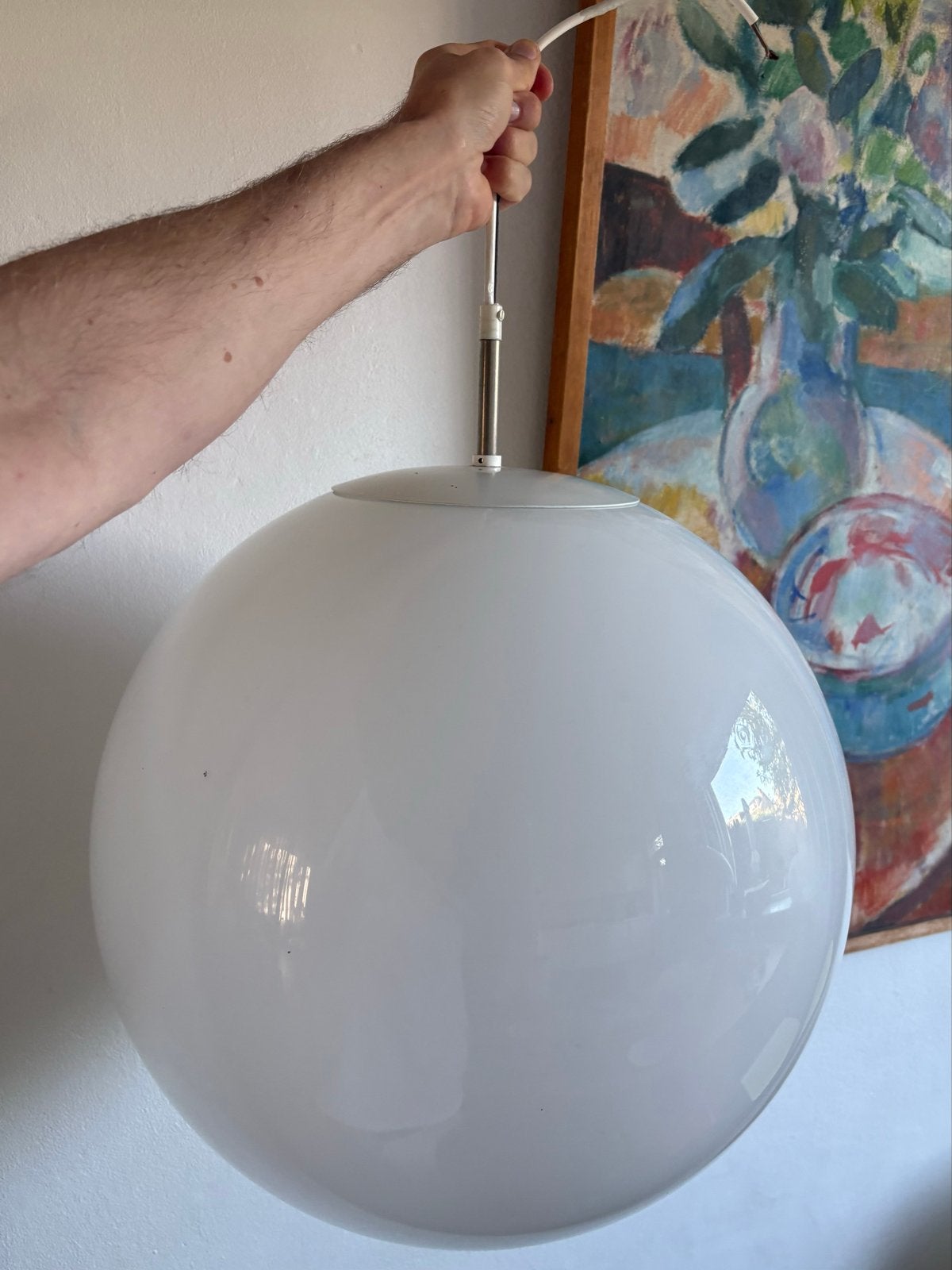 Vintage lamp, Ophalen, Gebruikt, Glas