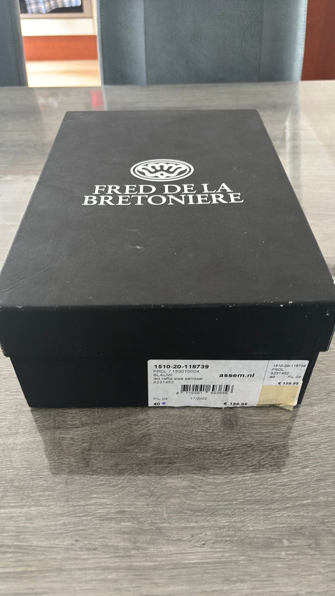 Fred de la Bretoniere Sleehak sandaal, Ophalen, Blauw, Nieuw, Sandalen of Muiltjes