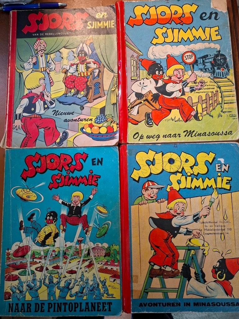 sjors en sjimmie 4 stuks, Meerdere stripboeken, Ophalen of Verzenden, Gelezen