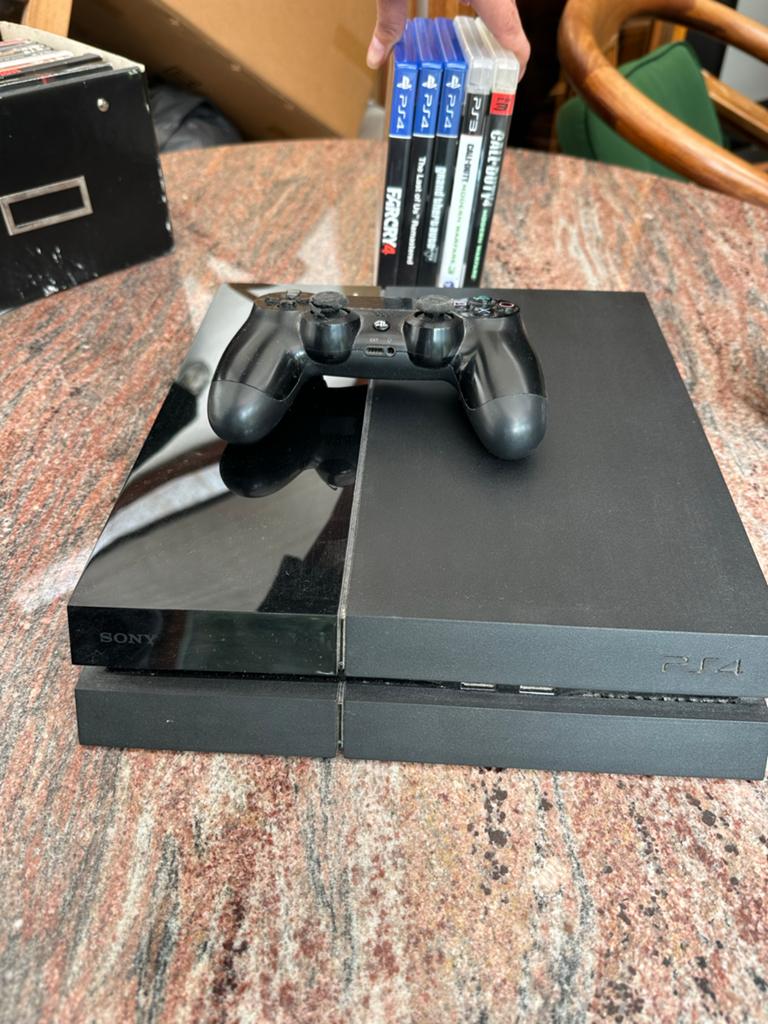 Playstation 4 met 5 spellen en controller, Ophalen, Met 1 controller, Original, Gebruikt
