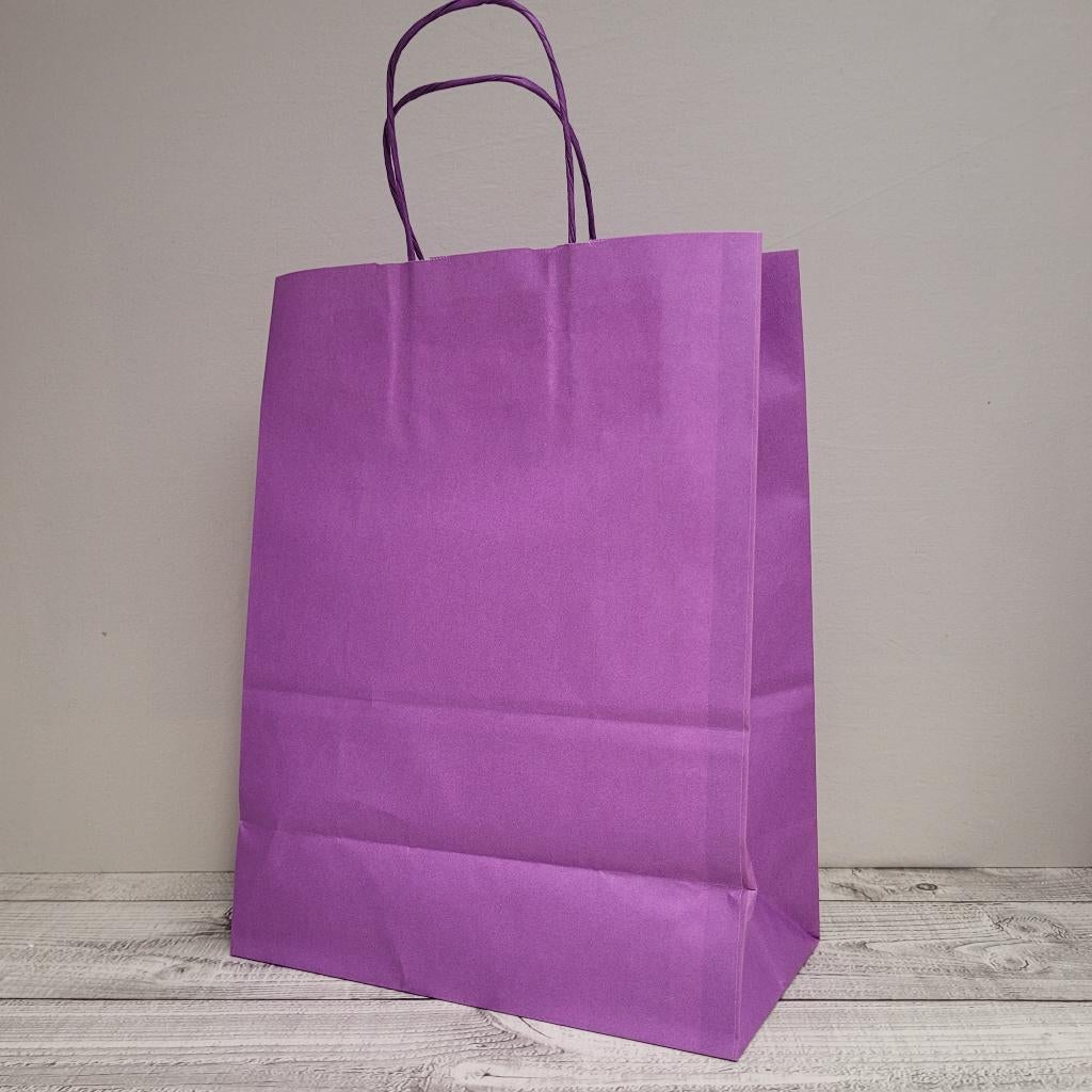 14x paarse papieren cadeau tas, Ophalen of Verzenden, Nieuw, Overige typen, Overige