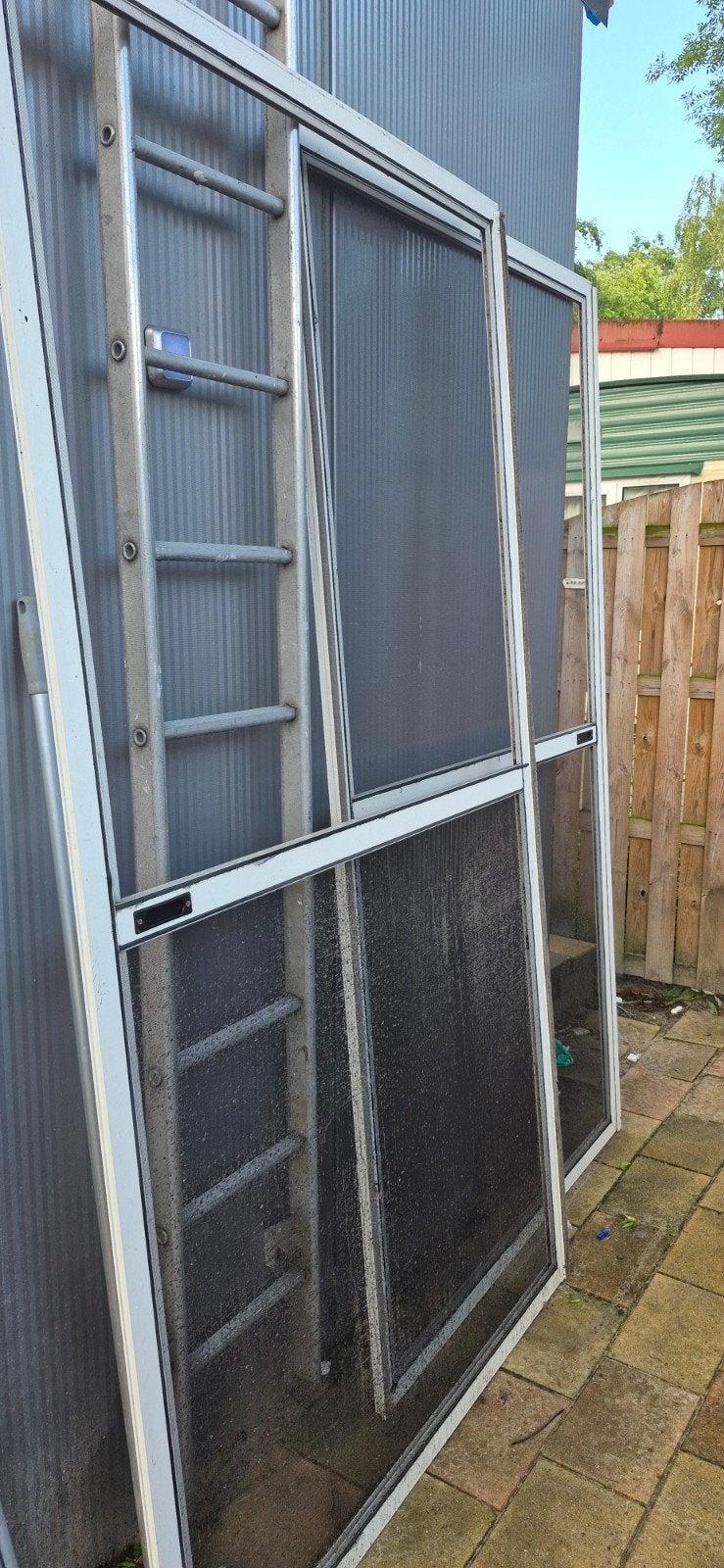Schuifhoren voor schuifpui, 124x230 cm, incl. gelijker, Doe-het-zelf en Verbouw, Deuren en Horren, Ophalen, Hordeur, Schuifdeur