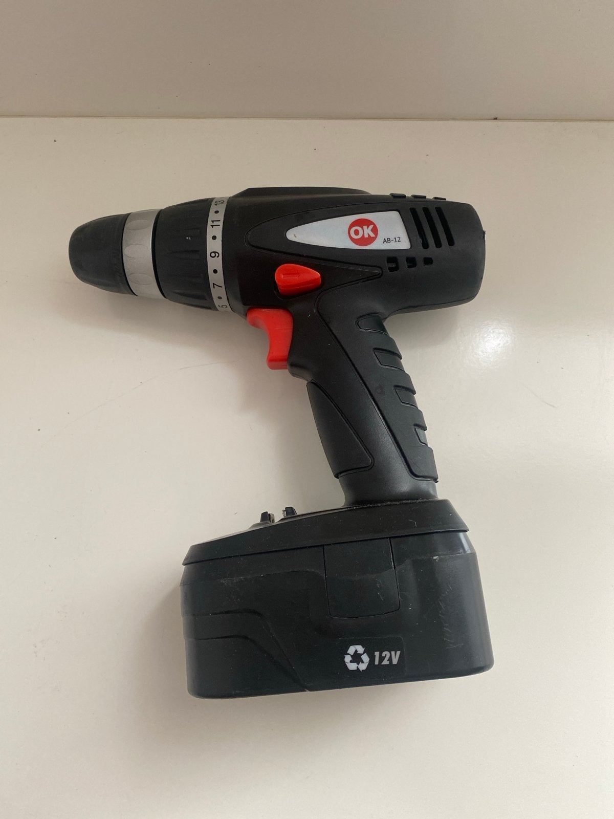 OK AB-12 Accuboormachine 12V - Gebruikt, Ophalen, Gebruikt, Variabele snelheid, Boor- en Schroefmachine