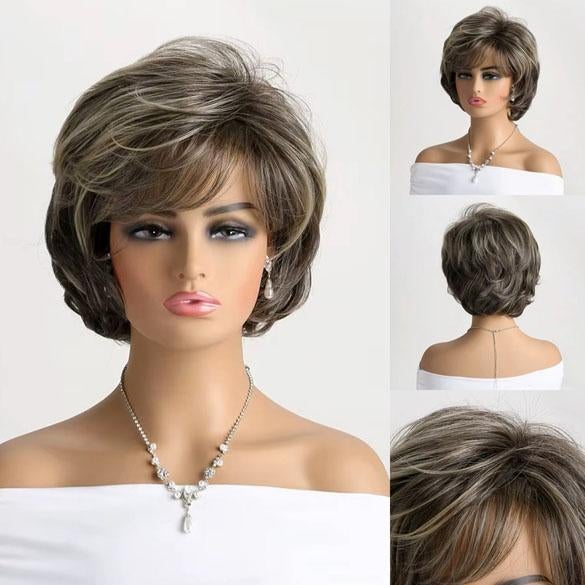 Vlotte pruik kort haar in lagen met lichte slag en highlight, Sieraden, Tassen en Uiterlijk, Uiterlijk | Haarverzorging, Nieuw