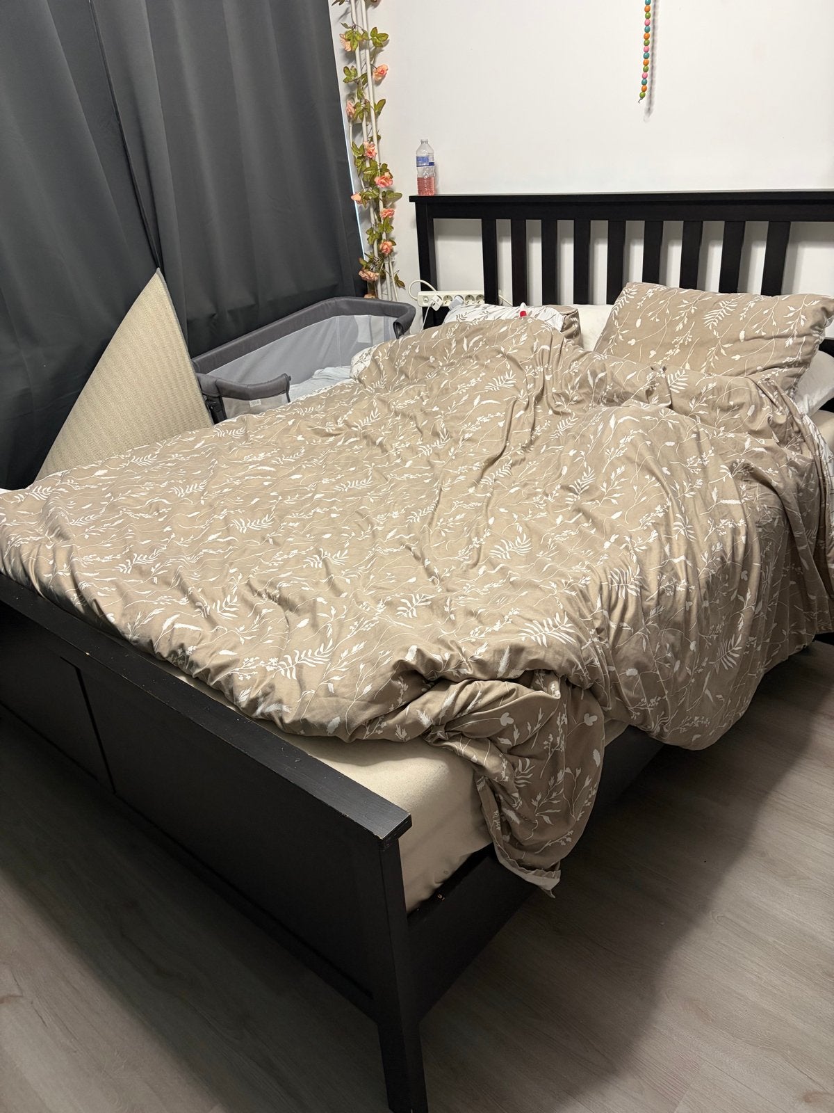 MOET VANDAAG WEG !!!Tweepersoonsbed 160x 200met lattenbodem, Ophalen, Gebruikt, Zwart, Tweepersoons