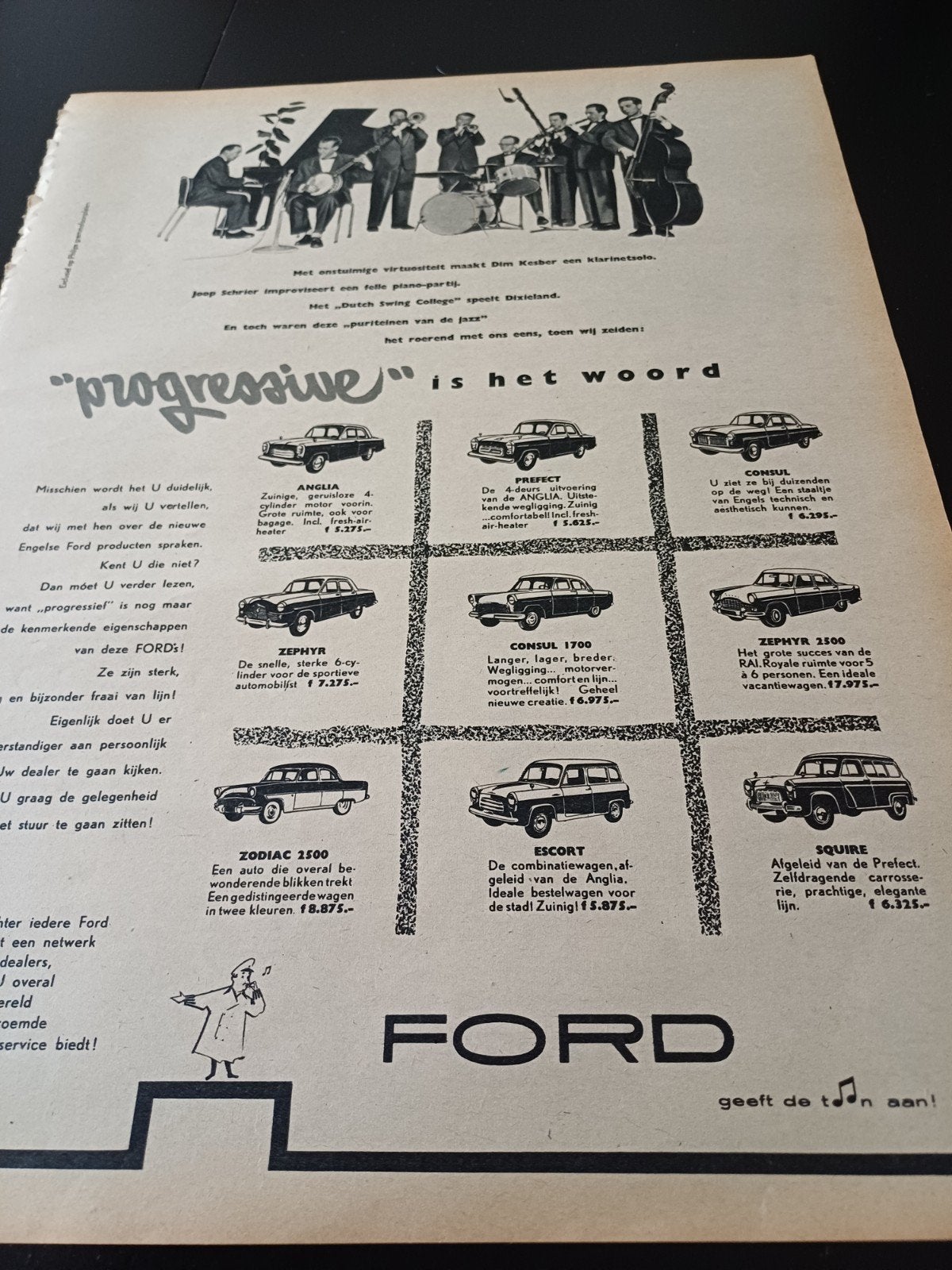 advertentie van Ford assortiment 1956, Ophalen of Verzenden, Zo goed als nieuw, Auto's
