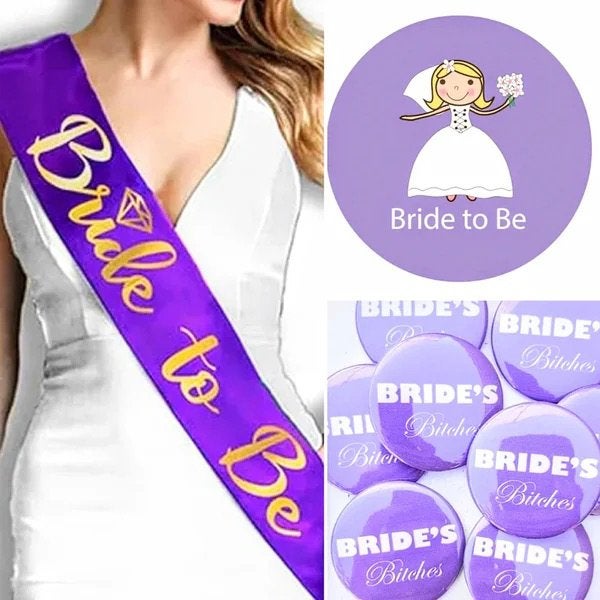 7-delige sjerpen set Bride to Be en Team bride, Blauw, Nieuw, Ophalen of Verzenden, Accessoires