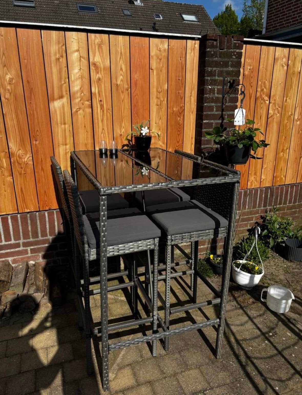 Hoge tuinset, Ophalen, Eettafel, 6 zitplaatsen, Zo goed als nieuw
