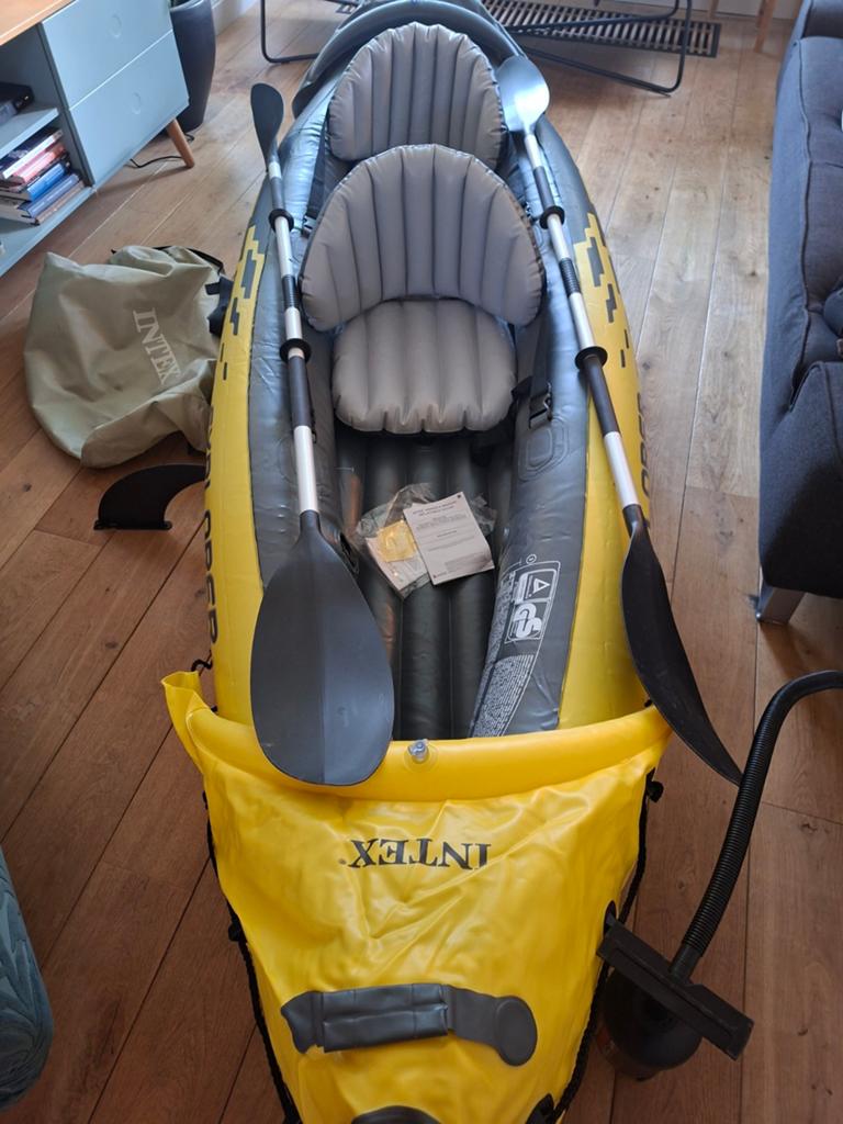 Opblaasbare kano:Intex Explorer K2 kayak set 3129151, Watersport en Boten, Ophalen, Zo goed als nieuw, 2-persoons