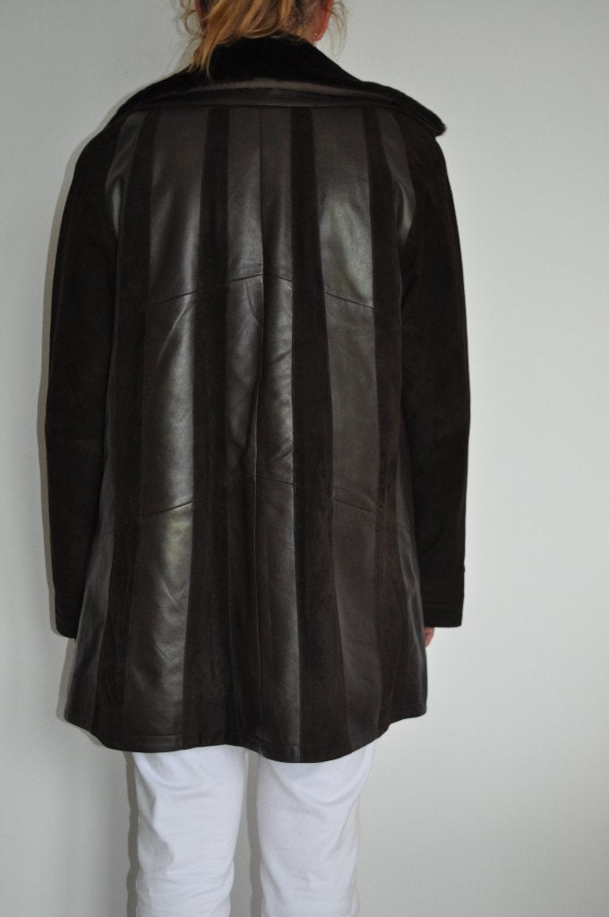 mooi zacht soepel lederen dames jas zgan, Ophalen, Bruin, Maat 42/44 (L), Saffleu