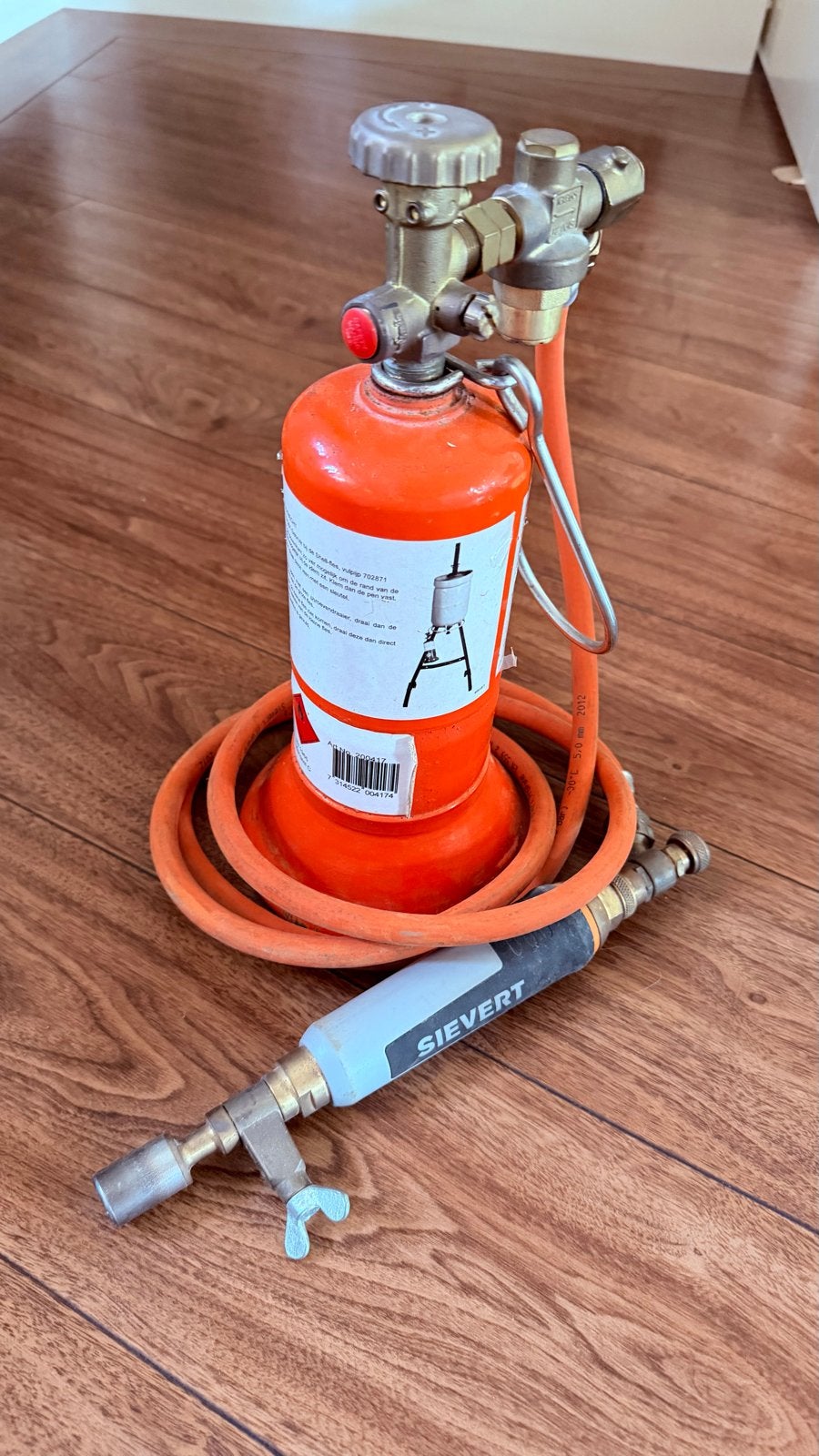 Sievert brander met gasfles voor loodgieterswerk, Doe-het-zelf en Verbouw, Ophalen, Gebruikt, Overige typen, Overige merken